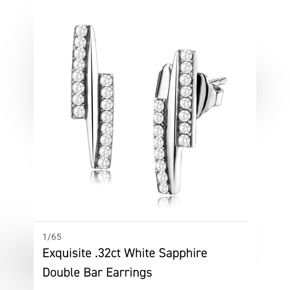 Dazzling Silver and White Gemstone Earrings